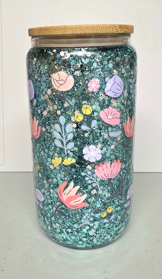 Mama with blue glitter