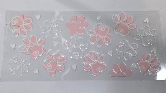 Pink and White paw prints
