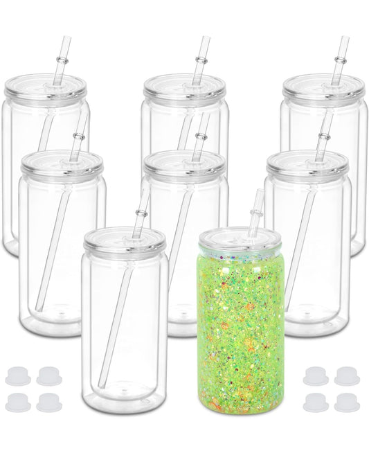 16 oz Plastic Snow Globe Tumbler